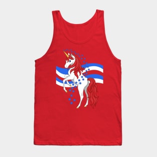 Red White Blue Patriotic American Unicorn Tank Top